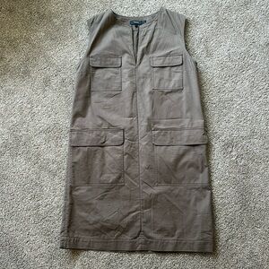 Theory Utilitarian Cargo Dress 6 Olive Green